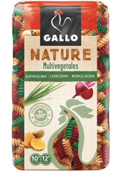 Hélices Gallo Nature Multivegetales (con tomate, remolacha, espirulina, cúrcuma) 400 grs