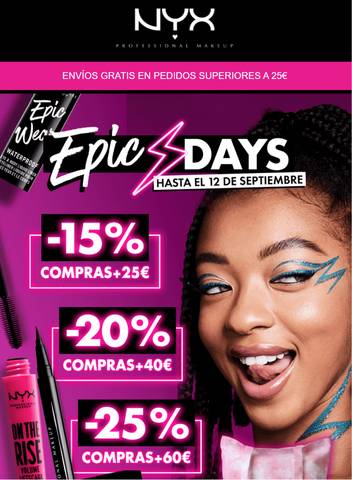 Catálogo NYX Cosmetics en Barcelona | ¡Llegan los NYX EPIC DAYS! | 9/9/2021 - 12/9/2021