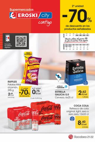 Ofertas de Hiper-Supermercados en San Andrés del Rabanedo | 2a unidad -70% Supermercados Eroski City de Eroski | 28/7/2022 - 9/9/2022