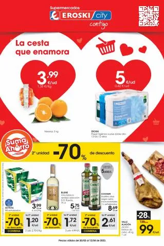 Catálogo Eroski en Mijas | La cesta que enamora Supermercados Eroski City | 30/3/2023 - 12/4/2023