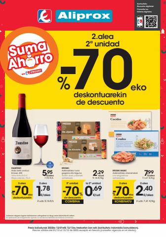 Ofertas de Hiper-Supermercados en Viana | 2. alea -70% deskontuarekin Aliprox de Eroski | 1/12/2022 - 13/12/2022