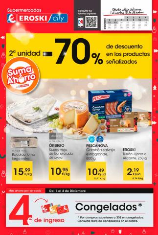 Catálogo Eroski en Porto Do Barqueiro | 2a unidad -70% de descuento Supermercados Eroski City | 1/12/2022 - 13/12/2022