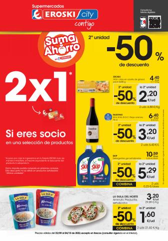 Ofertas de Hiper-Supermercados en Linares | 2a unidad -50% de descuento Supermercados Eroski City de Eroski | 22/9/2022 - 4/10/2022