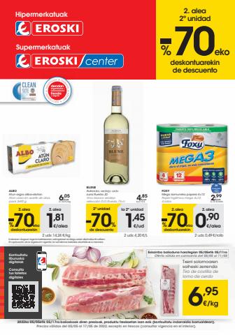 Ofertas de Hiper-Supermercados en Beasain | 2ª unidad -70% de Eroski | 5/5/2022 - 18/5/2022