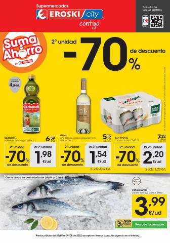Catálogo Eroski en Calanda | 2a unidad -70% Supermercados Eroski City | 28/7/2022 - 9/8/2022