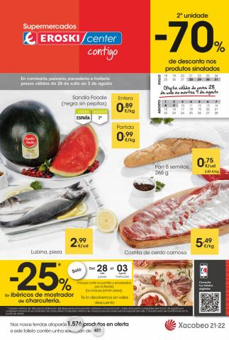 Ofertas de Hiper-Supermercados en Ortigueira | 2a unidad -70% Supermercados Eroski Center de Eroski | 28/7/2022 - 9/9/2022