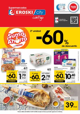 Ofertas de Hiper-Supermercados en Jaraíz de la Vera | 2a unidad -60% Supermercados Eroski City de Eroski | 30/6/2022 - 12/7/2022