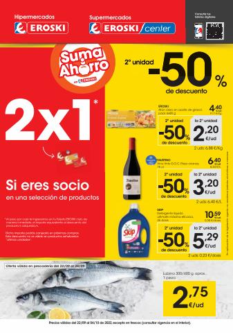 Ofertas de Hiper-Supermercados en Monzón | 2a unidad -50% de descuento Supermercados Eroski Center de Eroski | 22/9/2022 - 4/10/2022