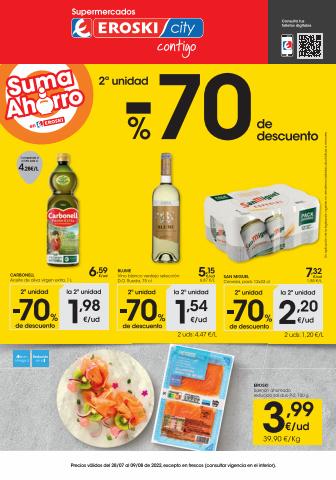 Catálogo Eroski en Algodonales | 2a unidad -70% Supermercados Eroski City | 28/7/2022 - 9/8/2022