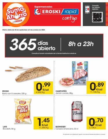 Ofertas de Hiper-Supermercados en Granada | Supermercados Eroski Rápid de Eroski | 22/9/2022 - 5/10/2022