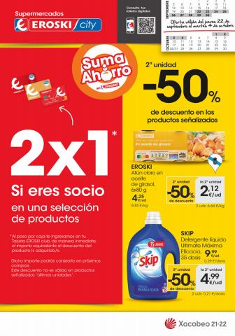 Ofertas de Hiper-Supermercados en Viveiro | 2a unidad -50% de descuento Supermercados Eroski City de Eroski | 22/9/2022 - 4/10/2022