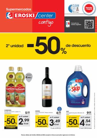 Ofertas de Hiper-Supermercados en Alcúdia | 2a unidad -50% Supermercados Eroski Center de Eroski | 16/6/2022 - 28/6/2022