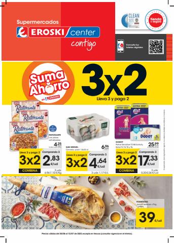 Catálogo Eroski en Son Servera | 3x2 Supermercados Eroski Center | 30/6/2022 - 13/7/2022
