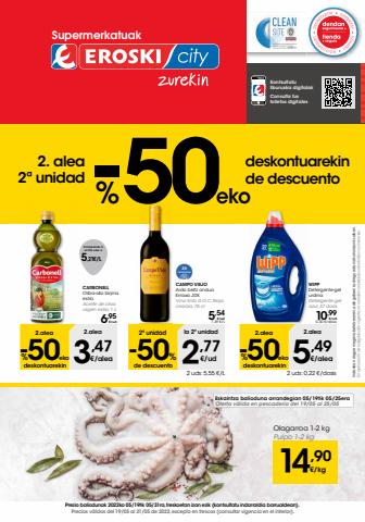 Ofertas de Hiper-Supermercados en Zumarraga | 2ª unidad -50% de Eroski | 19/5/2022 - 31/5/2022