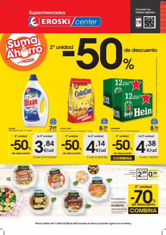 Ofertas de Hiper-Supermercados en Cala d'Or | 2a unidad -50% Supermercados Eroski Center de Eroski | 10/8/2022 - 22/8/2022