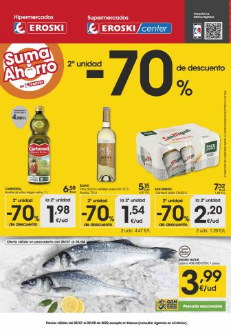 Catálogo Eroski en Barbastro | 2a unidad -70% Supermercados Eroski Center | 28/7/2022 - 9/8/2022