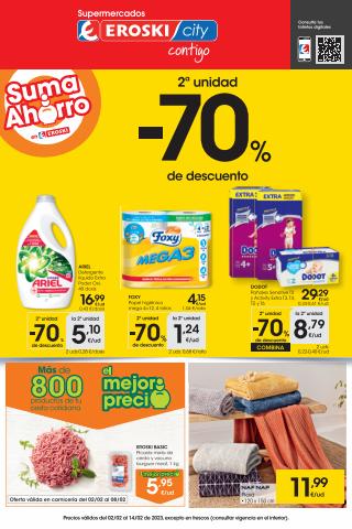 Catálogo Eroski en Almería | 2a unidad -70% de descuento Supermercados Eroski City | 2/2/2023 - 14/2/2023