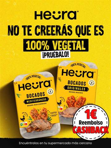 Ofertas de Hiper-Supermercados en Peñarroya-Pueblonuevo | ¡1€ de Reembolso con HEURA en CASHBACK! de Heura | 27/6/2022 - 20/8/2022