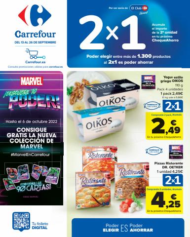 Ofertas de Hiper-Supermercados en Valladolid | 2x1 CLUB CARREFOUR (Alimentación) y 2ª UNIDAD AL 50% (Alimentación, Bazar, Textil y Electrónica) de Carrefour | 13/9/2022 - 26/9/2022
