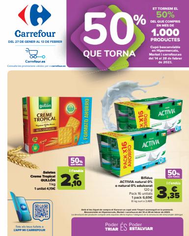 Catálogo Carrefour en Badalona | 2ªud. Al  -70% (Alimentación, Droguería, Perfumería y comida de animales) + 50% QUE VUELVE (Alimentación) | 27/1/2023 - 13/2/2023