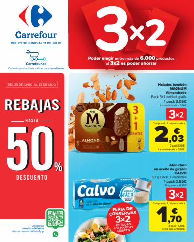Catálogo Carrefour en Santa Lucía de Tirajana | 3x2 (Alimentación, Bazar, Textil y Electrónica) | 23/6/2022 - 11/7/2022