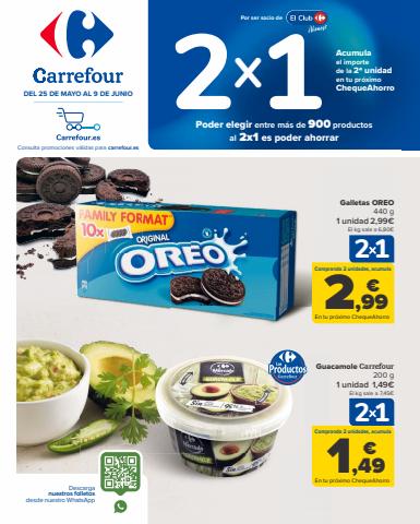 Ofertas de Hiper-Supermercados en Vila-real | 2x1 de Carrefour | 25/5/2022 - 9/6/2022