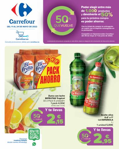 Ofertas de Hiper-Supermercados en Benidorm | 50 que vuelve de Carrefour | 11/5/2022 - 24/5/2022