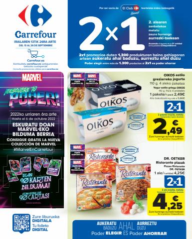 Ofertas de Hiper-Supermercados en Bilbao | 2x1 CLUB CARREFOUR (Alimentación) y 2ª UNIDAD AL 50% (Alimentación, Bazar, Textil y Electrónica) de Carrefour | 13/9/2022 - 26/9/2022