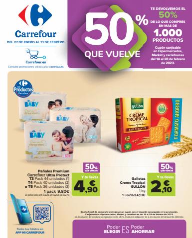 Catálogo Carrefour en Las Palmas de Gran Canaria | 2ªud. Al  -70% (Alimentación, Droguería, Perfumería y comida de animales) + 50% QUE VUELVE (Alimentación) | 27/1/2023 - 13/2/2023