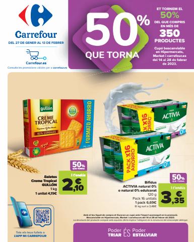 Catálogo Carrefour en Sant Boi | 2ªud. Al -70% (Alimentación, Droguería, Perfumería y comida de animales) + 50% QUE VUELVE (Alimentación) | 27/1/2023 - 13/2/2023