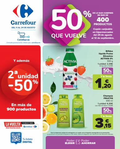 Catálogo Carrefour en La Rambla | 50% Que Vuelve + 2ª Unidad 50% (Alimentación, Bazar, Textil y Electrónica) | 11/8/2022 - 24/8/2022
