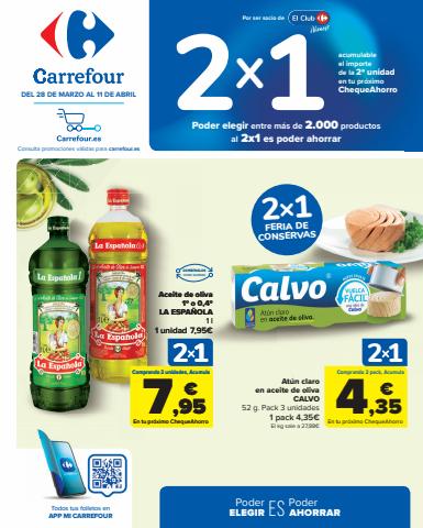 Catálogo Carrefour en Alcoi | 2X1 ACUMULACIÓN CLUB (Alimentación) + 2ªud. Al -50% (Alimentación, Drogueria, Perfumeria y comida de animales) | 28/3/2023 - 11/4/2023