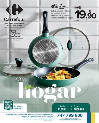 Ofertas de Hiper-Supermercados en Telde | HOGAR (Menaje cocina y hogar, Colchones, mobiliario y electrodomésticos) de Carrefour | 22/9/2022 - 20/10/2022