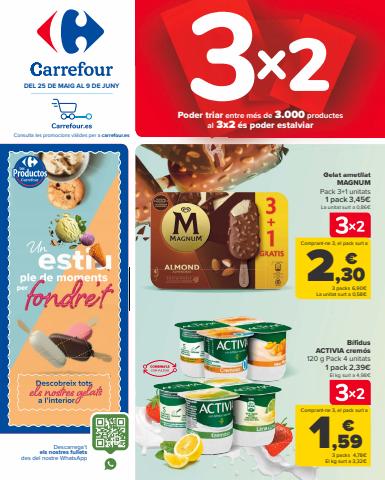 Ofertas de Hiper-Supermercados en Manresa | 3x2 de Carrefour | 25/5/2022 - 9/6/2022