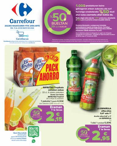 Ofertas de Hiper-Supermercados en Azpeitia | 50 que vuelve de Carrefour | 11/5/2022 - 24/5/2022