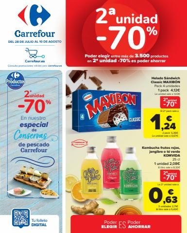 Catálogo Carrefour en Santa Cruz de Tenerife | 2ª Unidad -70% (Alimentación, Bazar, Textil y Electrónica) | 28/7/2022 - 10/8/2022