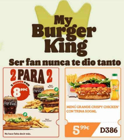 Ofertas de Restauración en Arona | Nuevos cupones de Burger King | 18/11/2022 - 30/11/2022