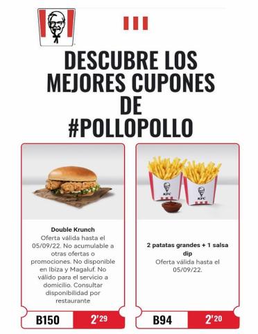 Catálogo KFC en Pulianas | Cupones descuento | 10/8/2022 - 5/9/2022