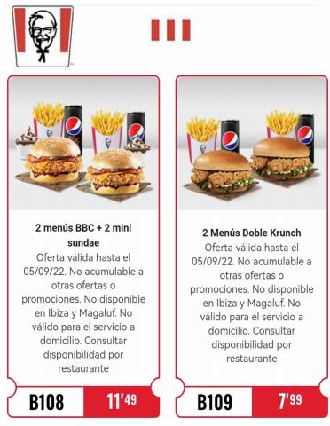 Catálogo KFC en Barakaldo | Cupones descuento | 10/8/2022 - 5/9/2022