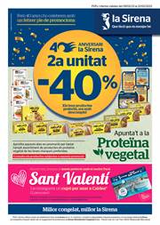 Ofertas de Hiper-Supermercados en Sitges | 2a unitat -40% de La Sirena | 9/2/2023 - 22/2/2023