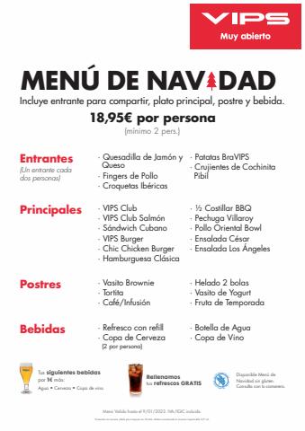 Ofertas de Restauración en Vigo | Menú de Navidad  de Vips | 18/11/2022 - 9/1/2023