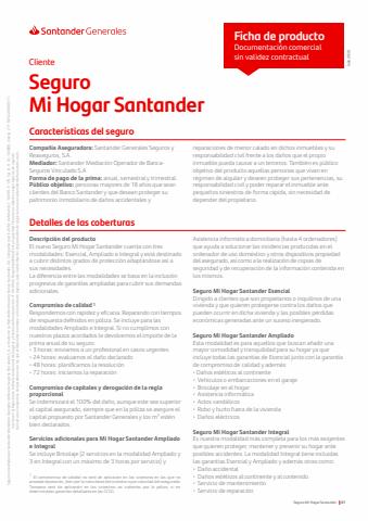 Catálogo Banco Santander en Alzira | Seguro Mi Hogar Santander | 1/10/2022 - 31/12/2022