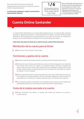 Catálogo Banco Santander | Cuenta online Santander | 1/4/2022 - 30/6/2022