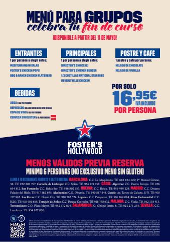Catálogo Foster's Hollywood en Lleida | Menú sin gluten | 25/5/2022 - 6/7/2022