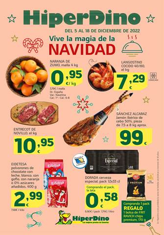 Ofertas de Hiper-Supermercados en La Orotava | Oferta HiperDino 2ºdiciembre 2022 SCTF de HiperDino | 5/12/2022 - 18/12/2022