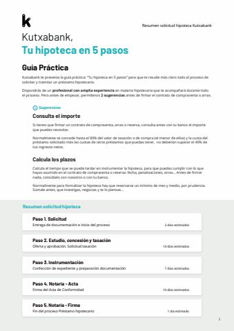 Ofertas de Bancos y Seguros en Zaragoza | Tu hipoteca en 5 pasos de Kutxa | 23/9/2022 - 31/12/2022