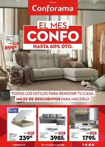 Catálogo Conforama en Orihuela | El mes del Confo | 27/3/2023 - 4/4/2023