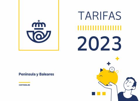 Catálogo Correos en Tarifa | Tarifas de Correos para 2023 Peninsula y Baleares | 2/1/2023 - 31/12/2023