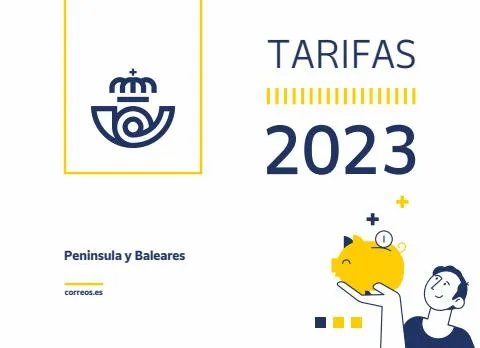 Catálogo Correos en Palma de Mallorca | Tarifas de Correos para 2023 Peninsula y Baleares | 2/1/2023 - 31/12/2023