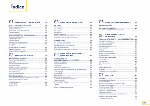 Catálogo Correos en Granada | Tarifas 2022 Península y Baleares | 6/1/2022 - 31/12/2022